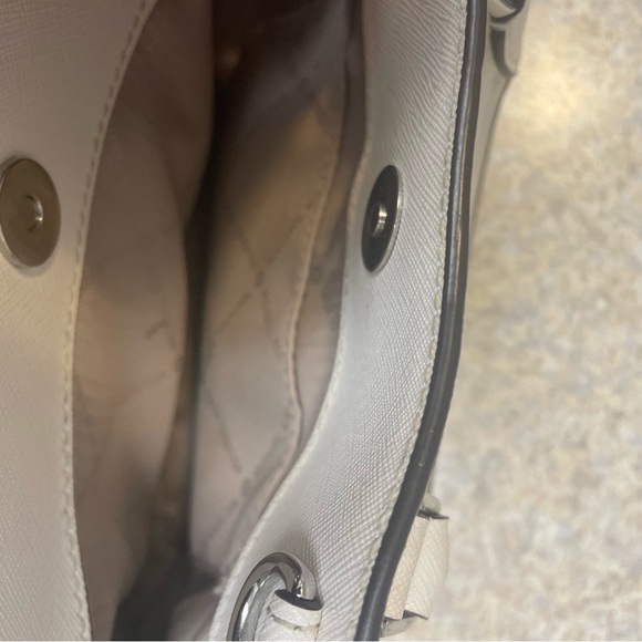 Michael Kors Camille small leather satchel optic white EUC - Picture 12 of 15